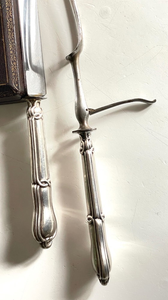 Image 1 of COUVERTS à Viande Argent et Métal argenté PARIS France