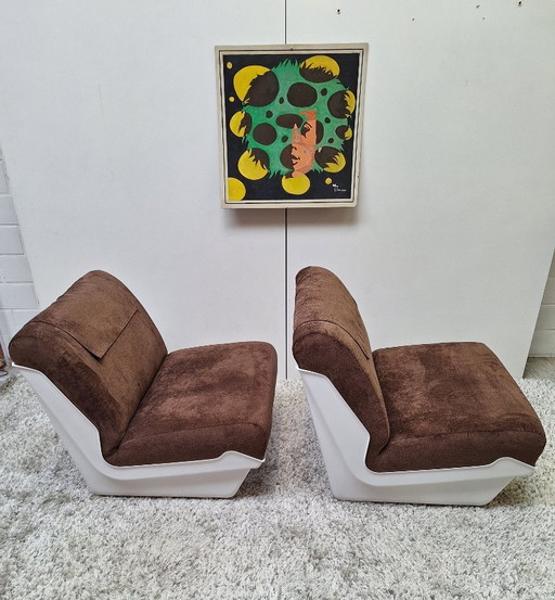 Set di 2 poltrone lounge Space Age, anni '70.