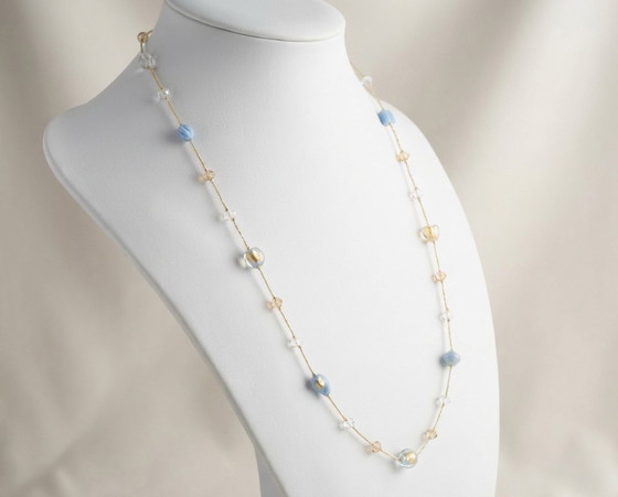 Image 1 of Halsketting van Murano-glas met 24-karaats bladgoud – Gecertificeerd – 86 cm