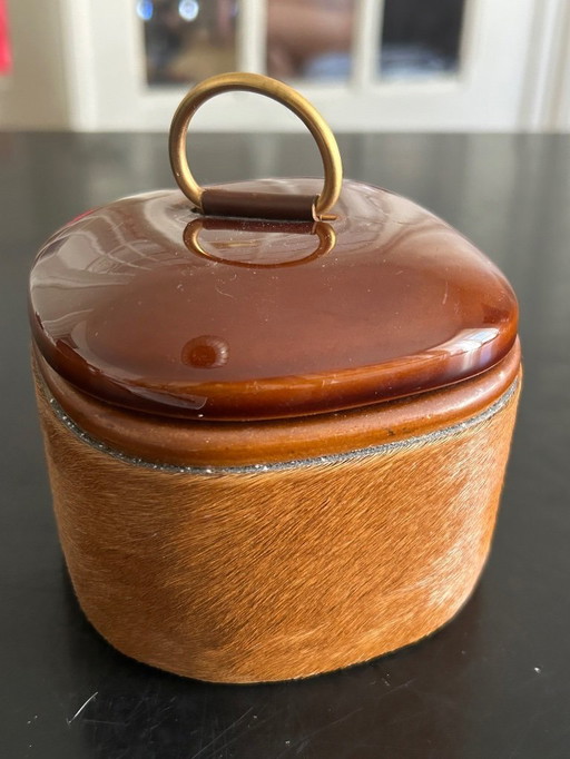 boîte en céramique et cuir Longchamp