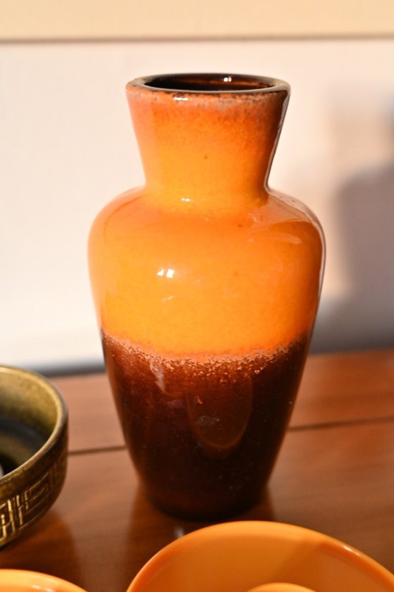 Image 1 of Coffret cadeau vintage - Allemagne de l'Ouest : vase et bougeoir Scheurich - Valon Vintage Popper