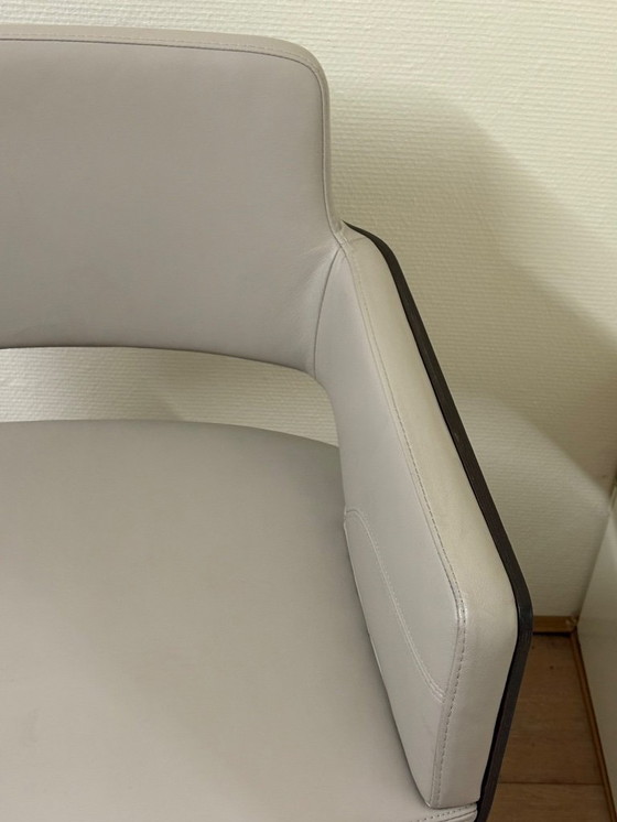 Image 1 of 4x Thonet S845 Design Chair Leather On Wheels