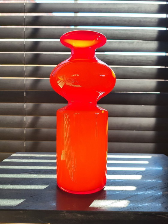 Image 1 of Jarrón de vidrio escandinavo con aro Per Lütken para Holmegaard, Dinamarca, 1950