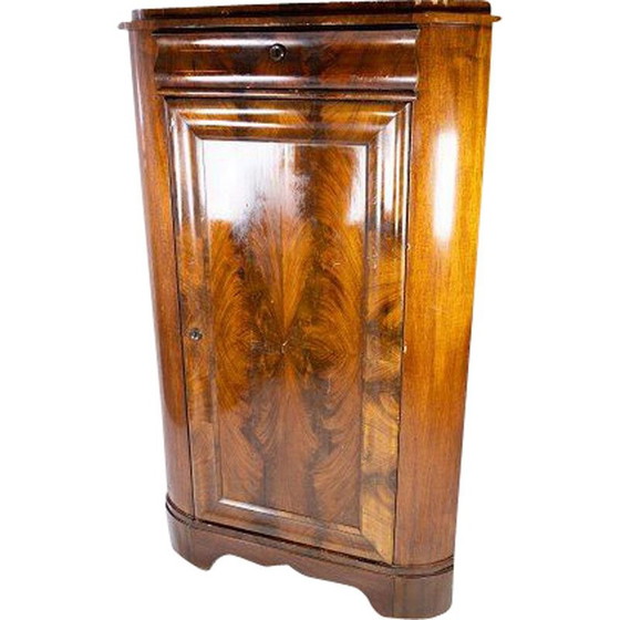 Image 1 of Vintage large late empire  mahogany corner cabinet 1840s