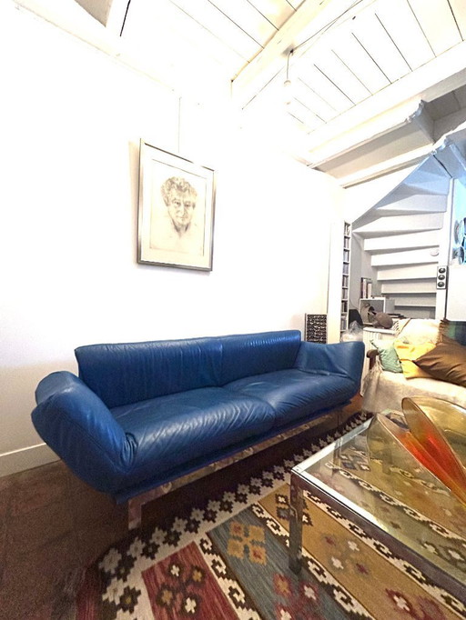 De Sede DS-140 | Blauwe leren designbank | Zwitsers topdesign