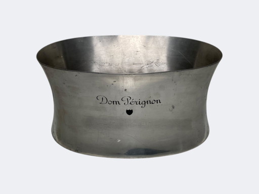 Seau à champagne double Dom Pérignon - Refroidisseur à vin multi-bouteilles vintage en étain poli français