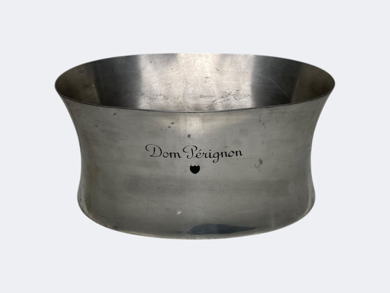Image 1 of Seau à champagne double Dom Pérignon - Refroidisseur à vin multi-bouteilles vintage en étain poli français