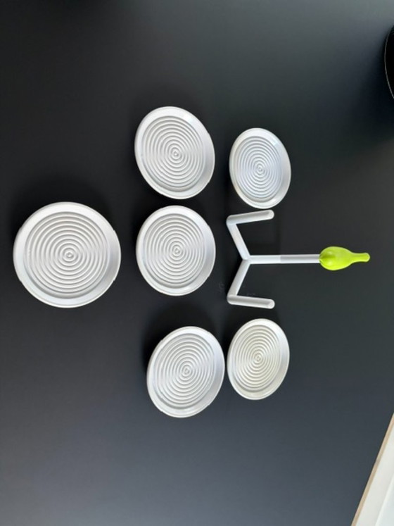 Set of 6 Design Coasters with Bird – White/Green – Table accessories, Other (photo 14 of 15)