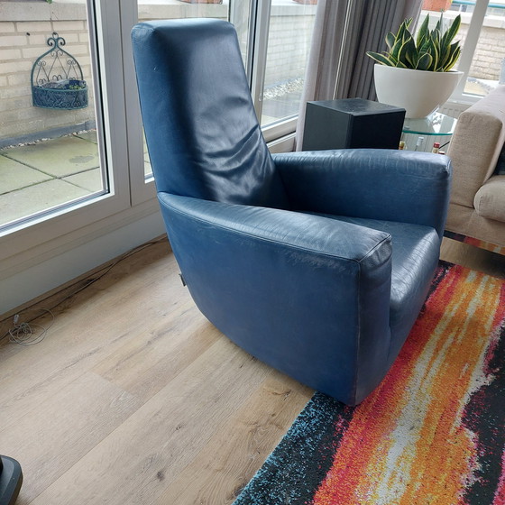 Image 1 of Fauteuil Longa - Gerard van den Berg Label Blauw Leer