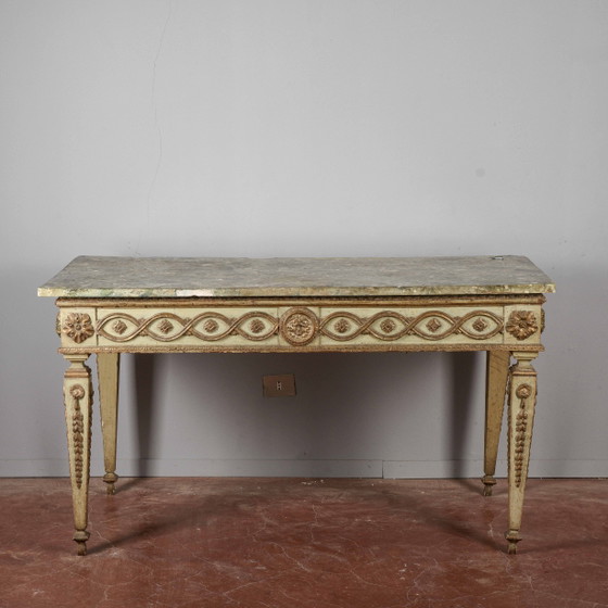 Louis XIV Lacquered Wood Console Writing Desk, 17th Century, Scagliola Top, Multi Color, Barok (photo 4 of 33)