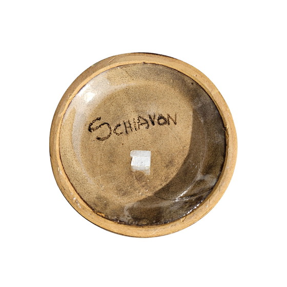 Image 1 of Vintage Keramik Vase von Elio Schiavon weiß orange 60er 70er Jahre Mid-Century Modern aus ltalien Vintage Retro Sammlerstück