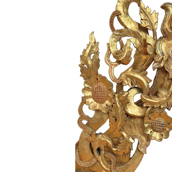 Conjunto monumental de fachada de templo birmano (5 piezas, aprox. 200 cm alto) – Estilo Mandalay (circa (photo 10 of 11)