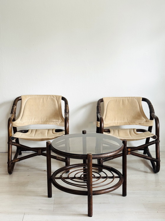Image 1 of St Ikea Espri safari chairs plus table 1970s