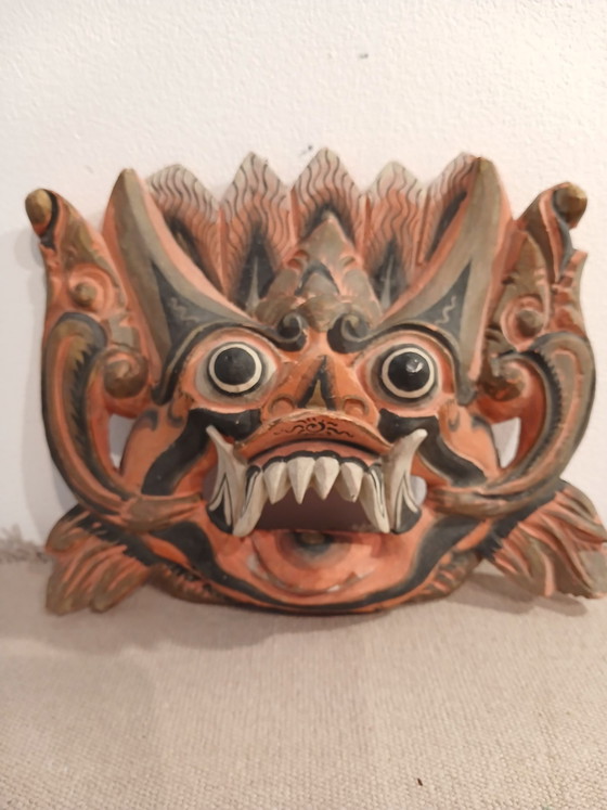 Authentische alte Balinesische Barong Maske 3. Trinestra Auge spätes 19. Jh., barong bali trinestra (Foto 2 von 15)