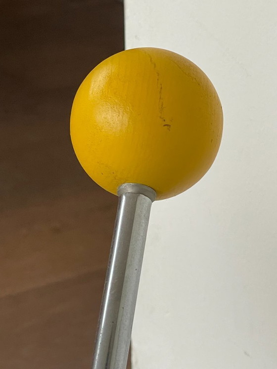 Image 1 of Plafonnier vintage à 6 lumières et détails en bois