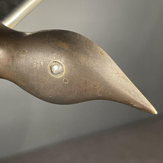 Art Deco Metall Bildhauerei eines Vogels, 1930er Jahre – Aluminium, polished steel (photo 3 of 15)