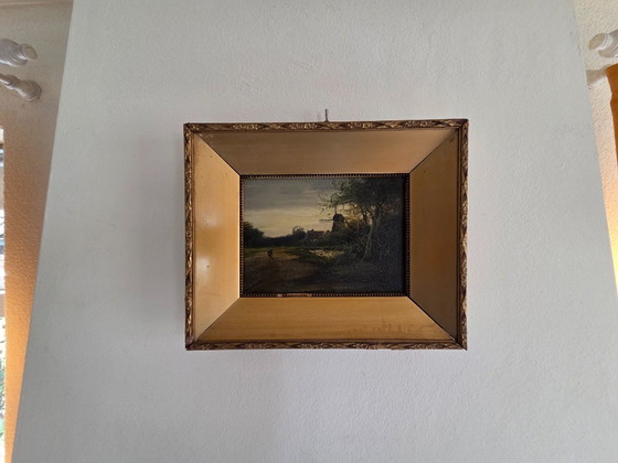 Zwei Landschaftsgemälde in goldenem Rahmen, Gemälde & Zeichnungen, Holz, Andere, Mehrfarbig, Klassiek (Foto 5 von 15)