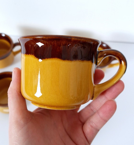 Image 1 of Vintage Set of 6 Ceramic Coffee Cups - KIL Yugoslavia