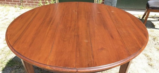 Image 1 of Kersenhout uitschuifbaar eetkamer tafel 