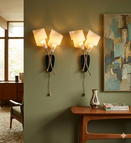 Paar Vintage-Wandleuchten von Arlus Design