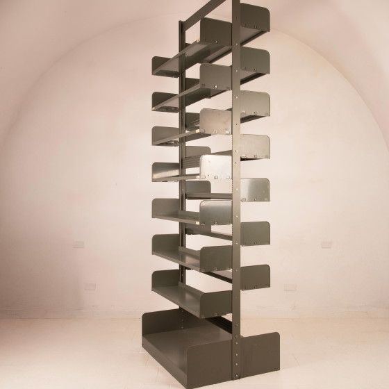 Lips Vago Mid Century Congresso Sistema di scaffalature in metallo 1960 – Librerie, polished steel (photo 10 of 26)
