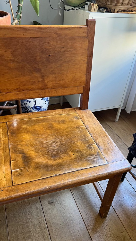 Panchina lunga in legno, prodotta in Finlandia a metà del XX secolo, adatta per sale d'attesa, stazioni o (photo 21 of 36)