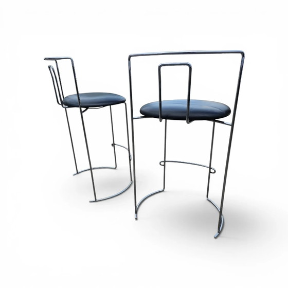 2 x Gaja stool by Kazuhide Takahama for Simon Gavina / black leather (photo 6 of 23)