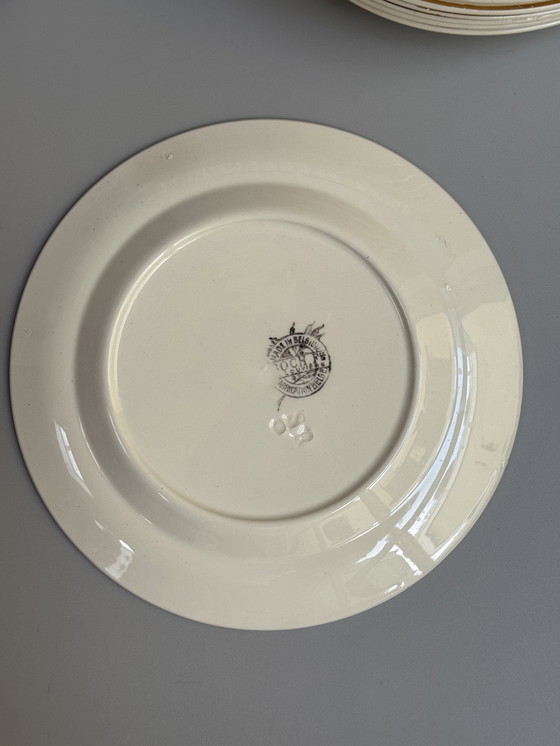 Image 1 of Set di 12 piatti da dessert o da colazione vintage Boch Frères - anni '40