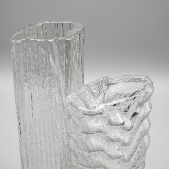 Image 1 of Curated Brutalism: A Rare Duo of Martin Freyer’s 'Glasstruktur' Vases for Rosenthal Studio Line, 1970s