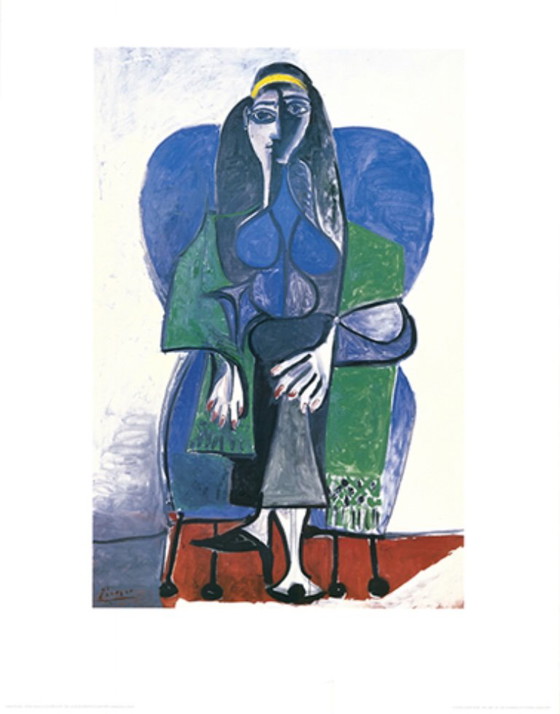 Femme Assise à l'Écharpe Verte – Pablo Picasso Stampa artistica dopo il 1960 Originale – Stampe artistiche (photo 5 of 5)