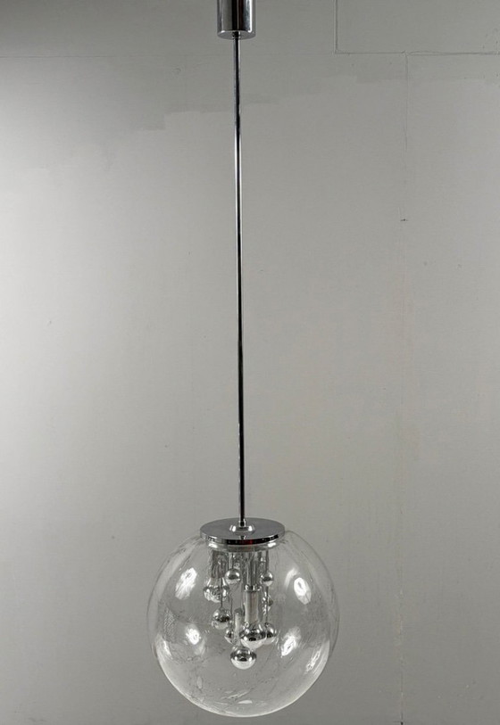 Image 1 of Hanglamp in ruimtetijdstijl uit de jaren 70, model “8926” 'Big Ball' van DORIA, Duitsland.