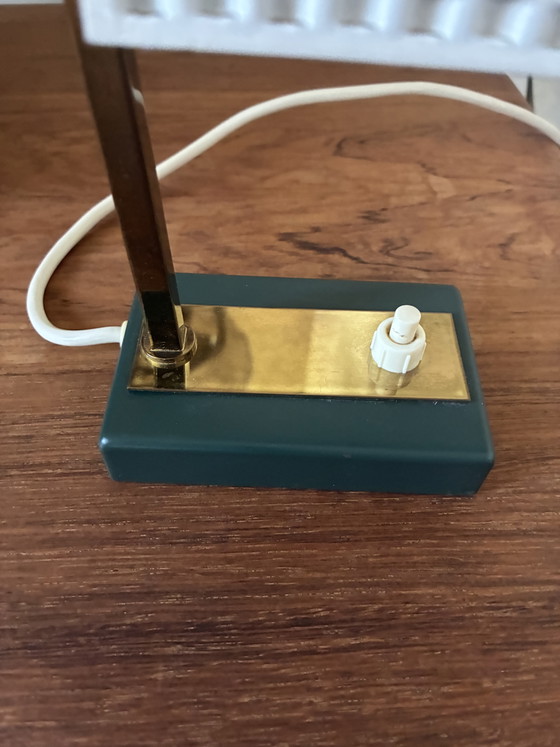 Lampada da tavolo vintage anni '50 – Stile Mathieu Matégot – Metallo perforato e Ottone – Lampade da tavolo (photo 10 of 12)