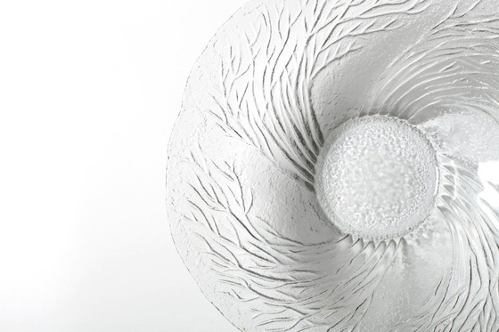 Image 1 of Mid-Century Finnish Glass Bowl / Large Forest Design Centerpiece