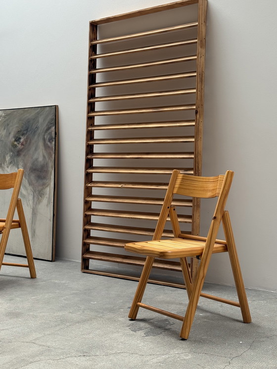 Image 1 of 4 sedie pieghevoli in legno di pino massello, stile Rainer Daumiller, Danimarca, anni '70