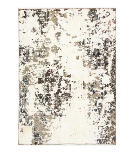 Tappeto Orientale Annodato a Mano Vintage Art Design Classico & Rilievo 148 x 107 cm Colore Beige