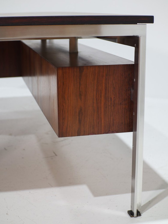 Zeldzaam Bureau Poul Kjaerholm Staal Palissander Deens Jaren '50 – Wood (photo 19 of 23)