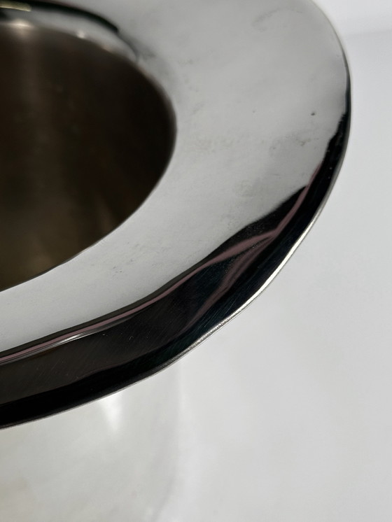 Image 1 of Versilberter Sektkühler Eiskübel Zylinder Vintage Champagner Kühler Hut Silber 80er Art Deco