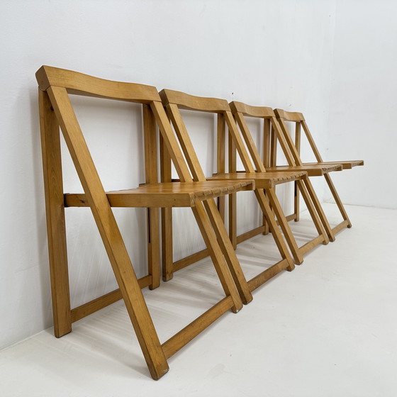 Image 1 of Set van 4 Aldo Jacober voor Alberto Bazzani klapstoelen, jaren 1960