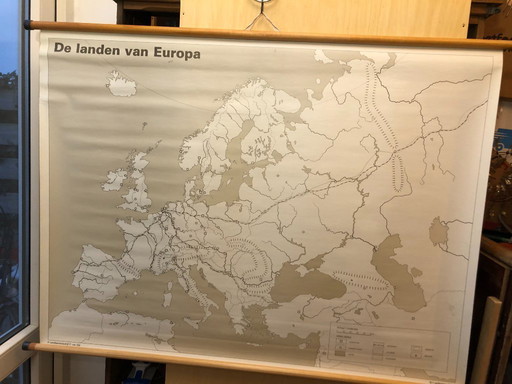 De Landen van Europa Kaart schoolplaat 130 x 100 - dubbelzijdig