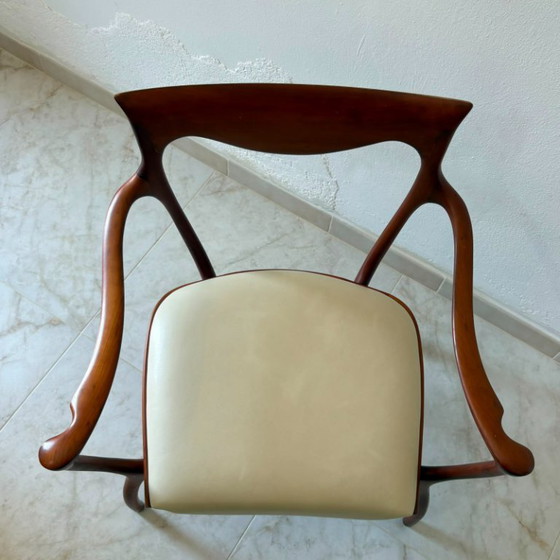 Een paar Hypnos-fauteuils uit de Ceccotti-collectie. – Ceccotti Collezioni, Wood, Leather (photo 4 of 8)