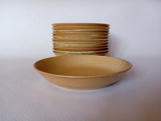 Image 1 of 12 assiettes creuses en grès CNP Grès Village (France)