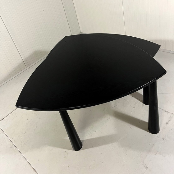 Image 1 of Table à manger extensible en frêne noir 1980-90's