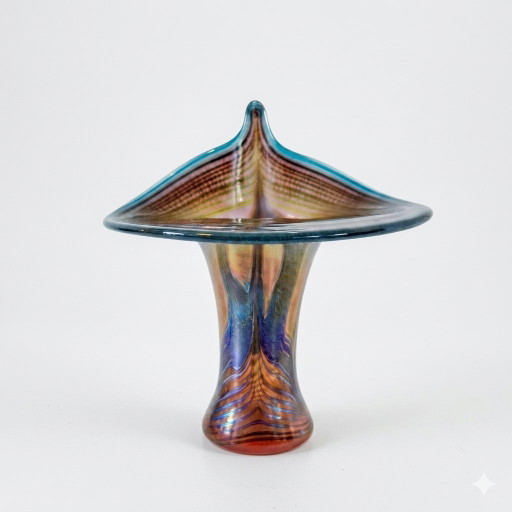 Vaso vintage in vetro soffiato a mano Erwin Eisch del 1989
