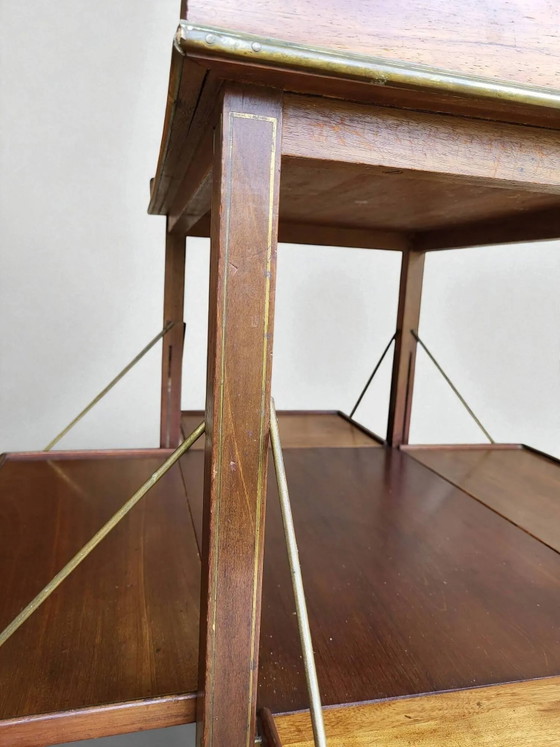 Mesa auxiliar/mesa de té de los años 50 – Carritos de bar, Wood, Brass, Art Deco (photo 9 of 12)