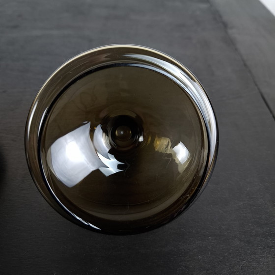 Image 1 of Vintage glass jar smoked glass 70s Empoli Italian design