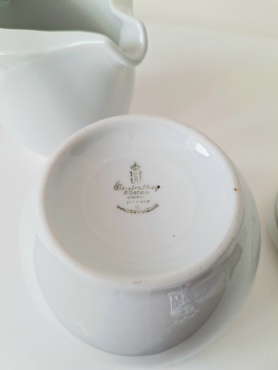 Image 1 of Winterling Rösslau Sugar & Cream Set | Unique Retro Shape | Graphic Gray/Black Decor