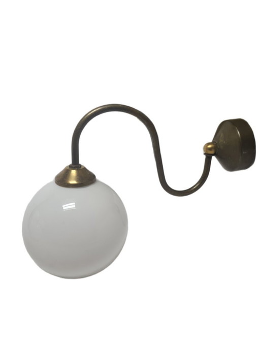 Art Deco wandlamp, Polen, jaren 1950 – wandlampen, Glass, Metal