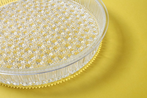 Image 1 of Große, antike Obstschale aus Pressglas / Seltenes, klares Glas-Mittelstück / Italien / 1970er Jahre