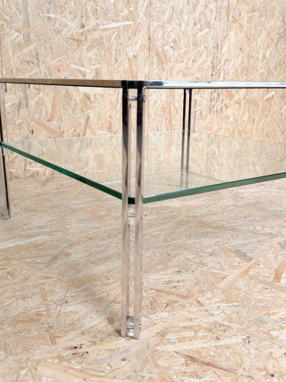 Image 1 of Table basse vintage en chrome et verre des années 1970