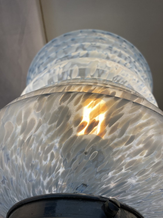 Image 1 of Vintage 1960s Clichy Blue Glass Table or Hanging Lamp